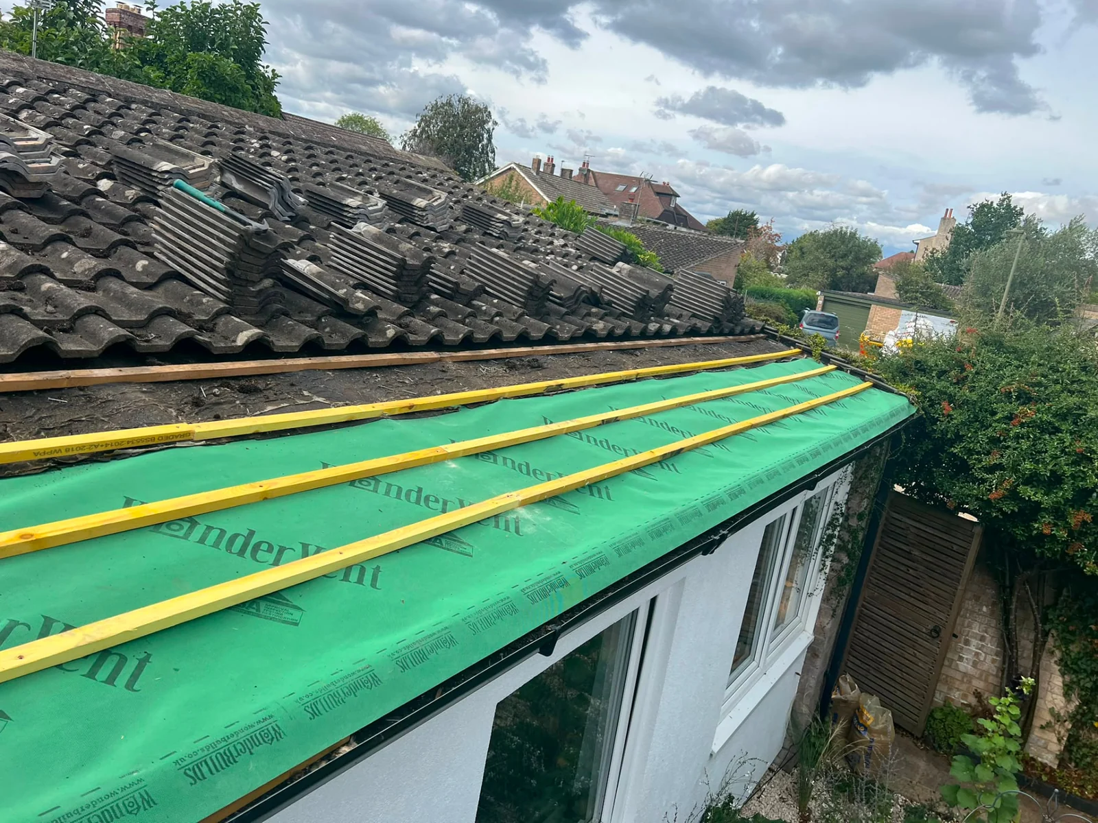 Roof repair in progress by Legacy Roofing, Berkshire roofer
