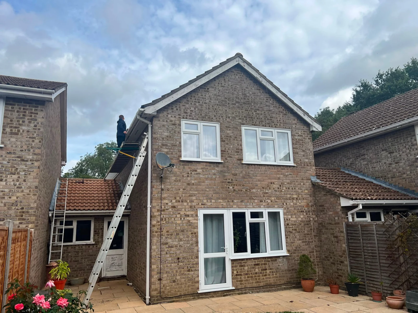 Fascia and soffit replacement before work began by Legacy Roofing, Berkshire roofer