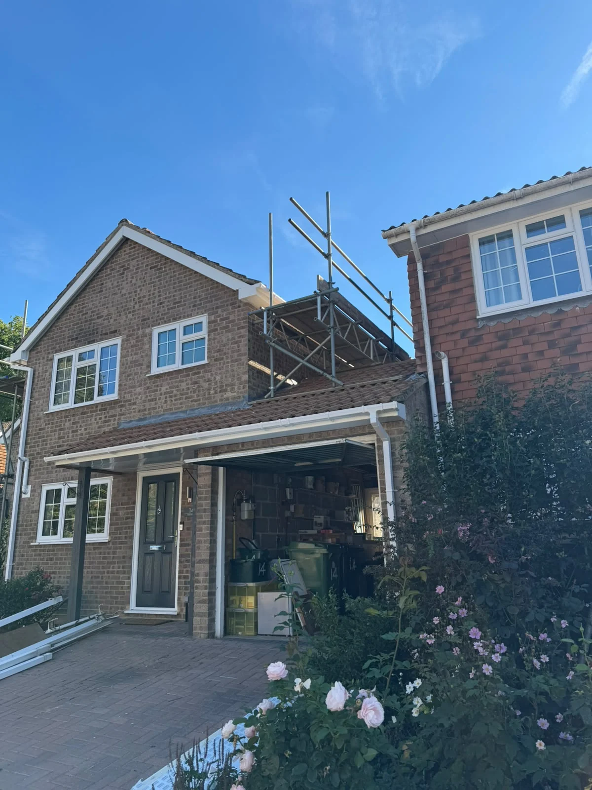 Fascia and soffit replacement in progress by Legacy Roofing, Berkshire roofer