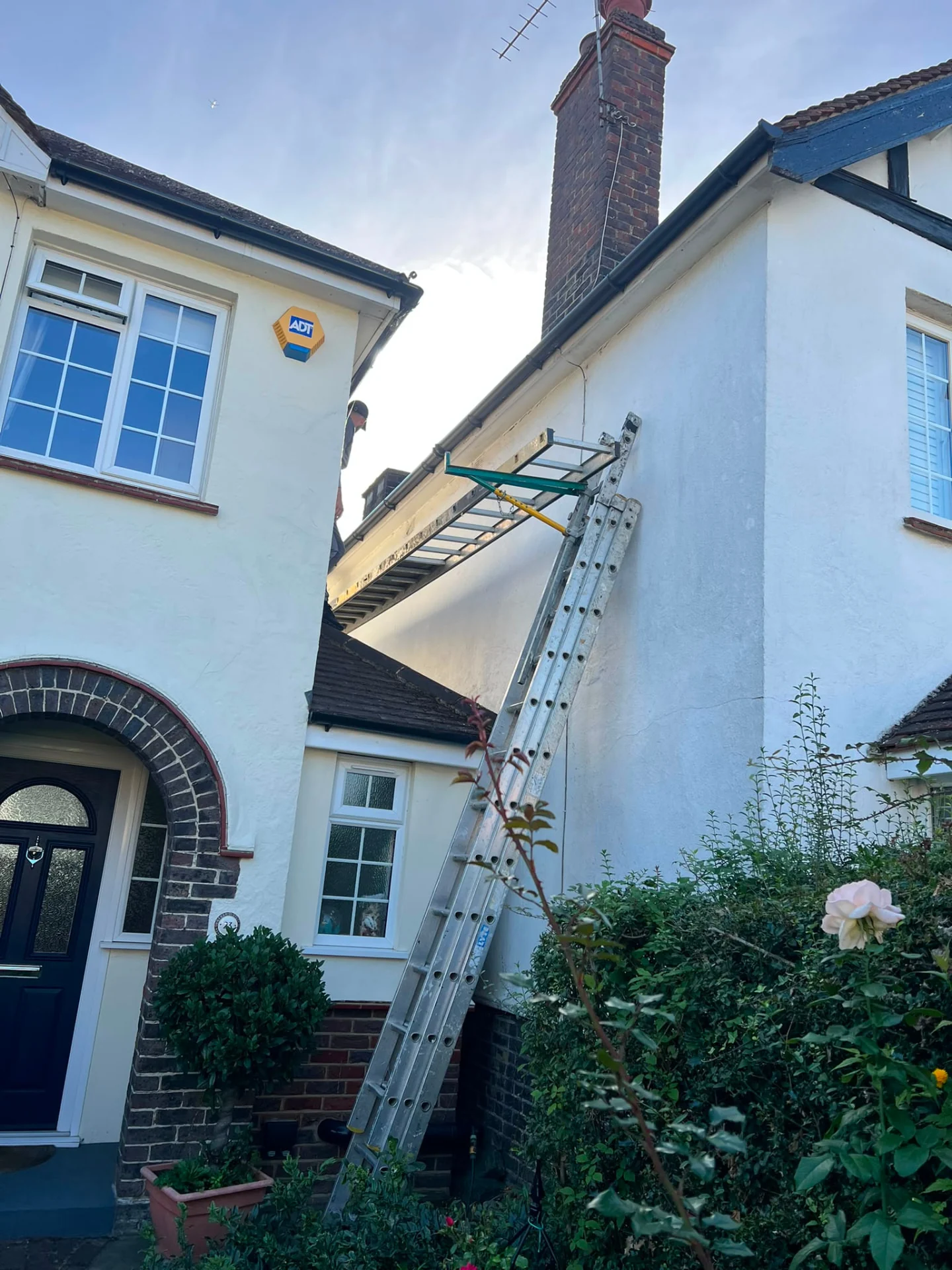 Guttering replacement in progress by Legacy Roofing, Berkshire roofer
