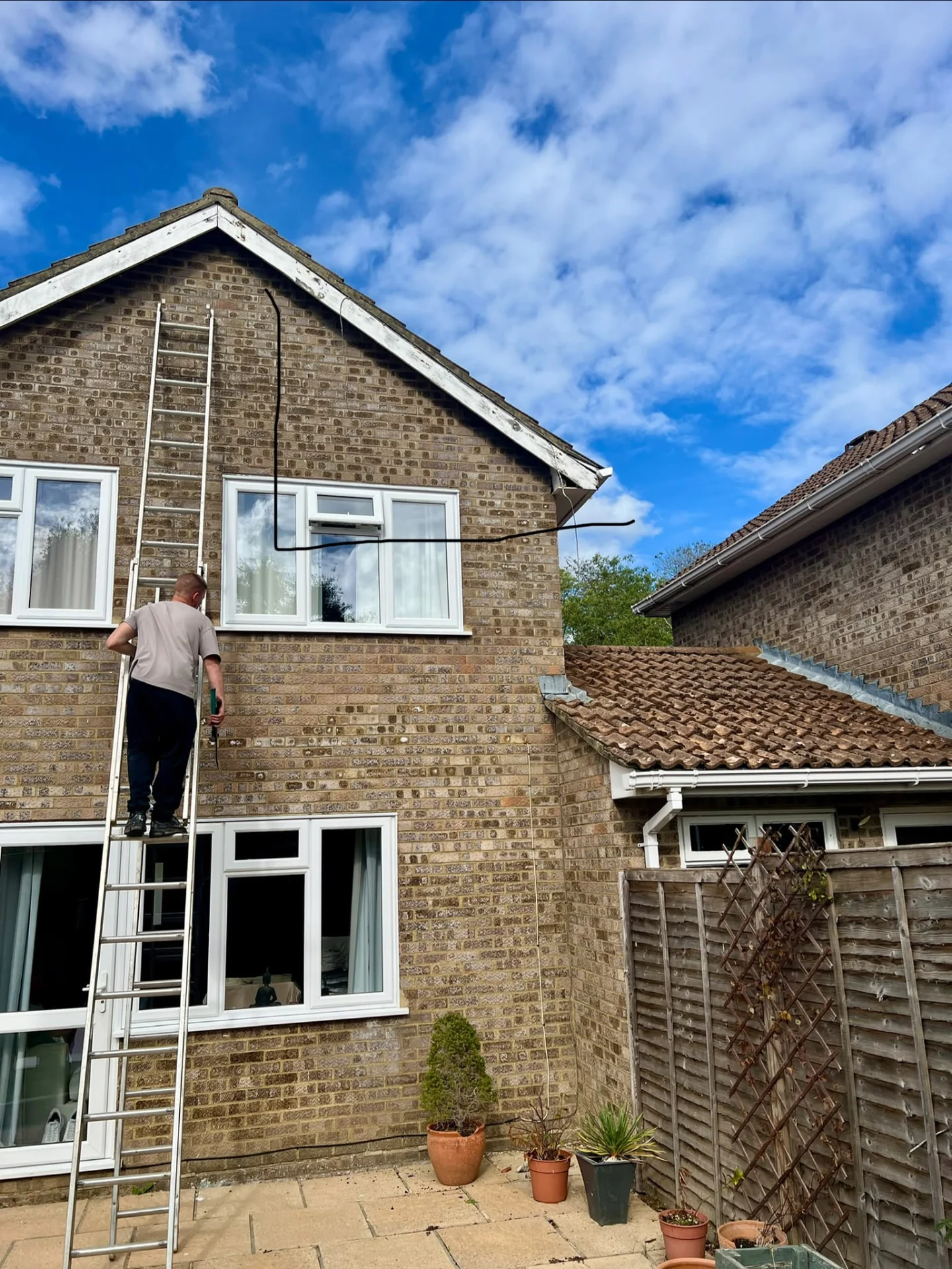 Fascia and soffit replacement before work began by Legacy Roofing, Berkshire roofer